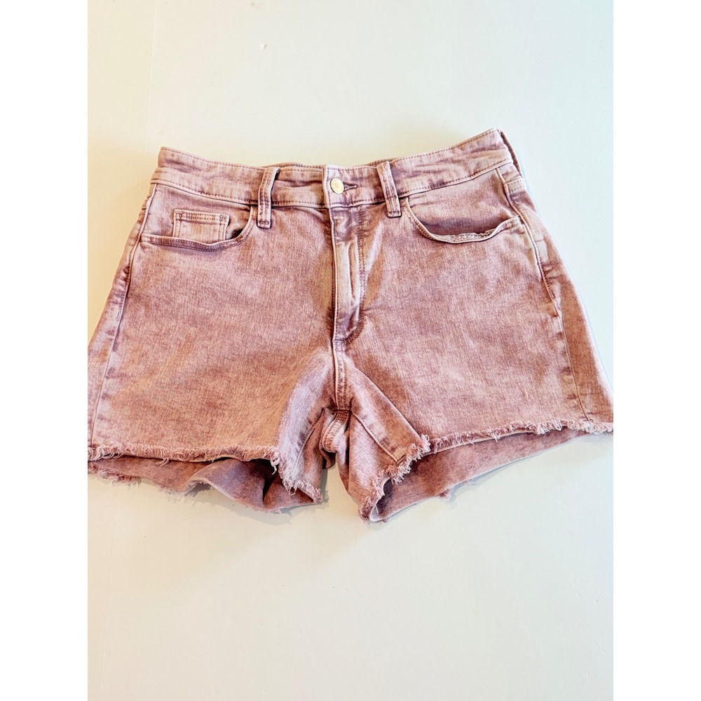 Universal Thread Dusty Rose Acid Wash High Rise Midi Denim Shorts Size 8/29